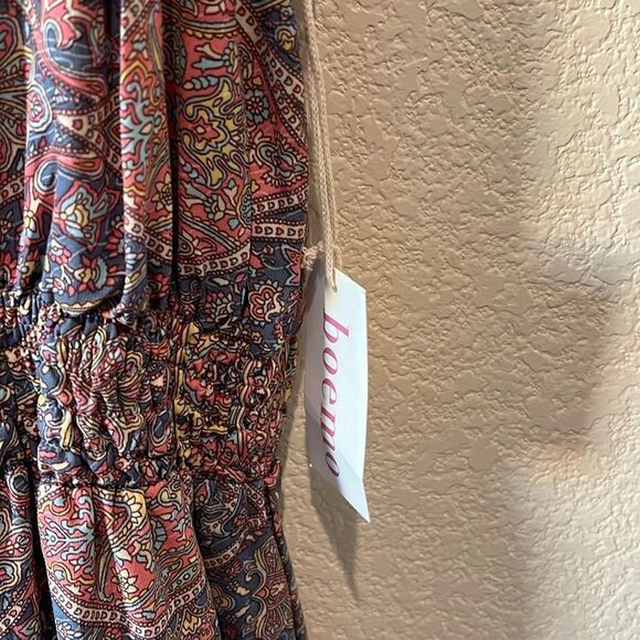NWT Anthropologie Boemo Paisley Tiered Flutter Sleeve Midi Dress Large - Picture 6 of 11